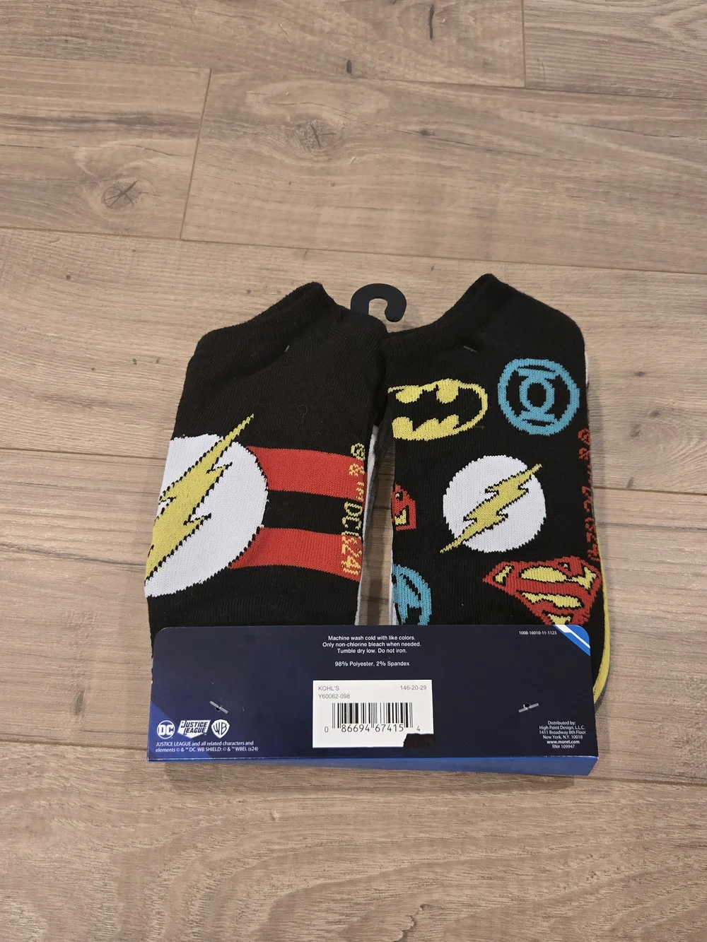 🌻 NWT Boys DC Comics Justice League No-Show Socks 6-Pack Size Large Fits 4-10